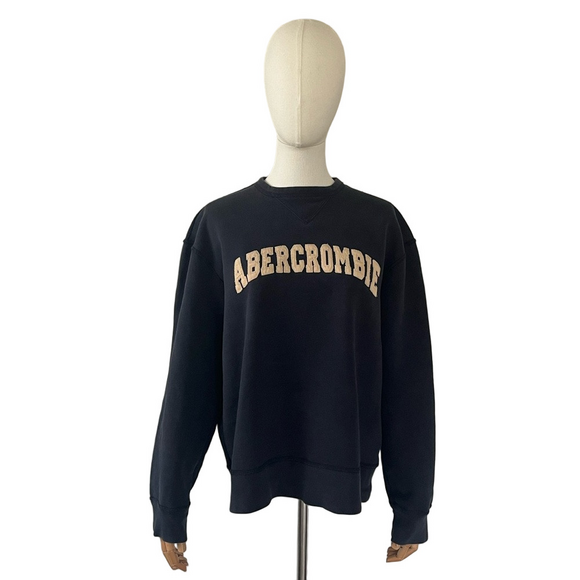 Vintage Abercrombie & Fitch Navy Crewneck Sweatshirt Size S - Picture 2 of 14